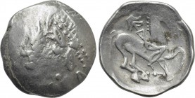 EASTERN EUROPE. Imitations of Philip II of Macedon (2nd-1st centuries BC). Tetradrachm. Mint in the central Carpathian region. "Kinnlos" type.