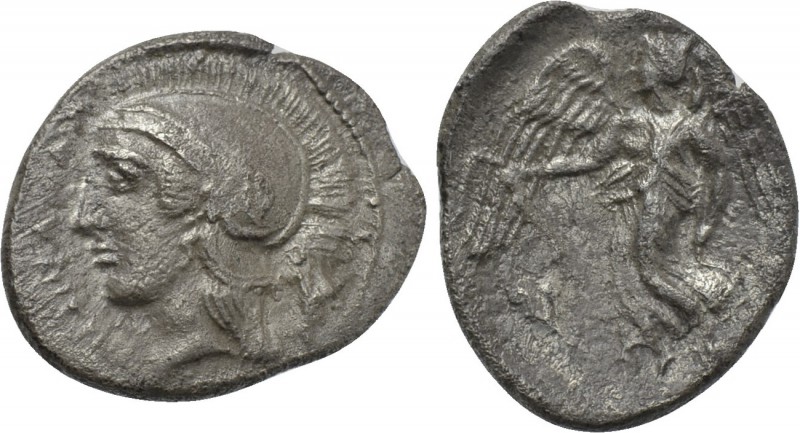 SICILY. Kamarina. Litra (Circa 410-405 BC). 

Obv: KAMA. 
Helmeted head of At...