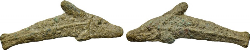 SKYTHIA. Olbia. Cast Ae Dolphin (Circa 525-350 BC). 

Obv: Dolphin-shaped coin...