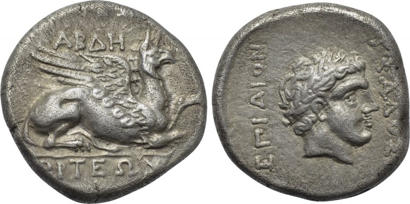 THRACE. Abdera. Stater (Circa 336-311 BC). Dionysados, magistrate. 

Obv: ABΔH...