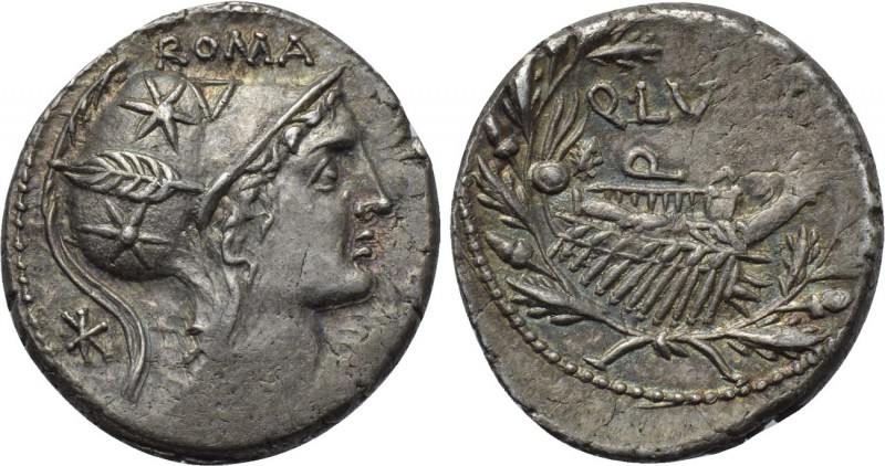 Q. LUTATIUS CERCO. Denarius (109-108 BC). Rome. 

Obv: ROMA / CERCO. 
Helmete...