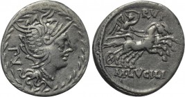 M. LUCILIUS RUFUS. Denarius. (101 BC). Rome.