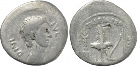 OCTAVIAN. Denarius (40 BC). Rome. Tiberius Sempronius Graccus, quaestor designatus.