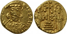 CONSTANTINE IV POGONATUS with HERACLIUS and TIBERIUS (668-685). GOLD Solidus. Carthage. Dated IY 8 (679/80).