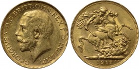AUSTRALIA. George V (1910-1936). GOLD Sovereign (1917-P). Perth.