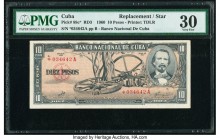 Cuba Banco Nacional de Cuba 10 Pesos 1960 Pick 88c* PMG Very Fine 30. Replacement prefix. From the El Don Diego Luna Collection

HID09801242017

© 202...