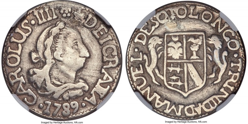 Charles III silver "Trinidad de Cuba" Proclamation Medal 1789 VF Details (Plugge...