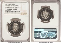 Republic Proof "Ernesto Che Guevara" Peso 1987 PR69 Ultra Cameo NGC, KM158. 20th Anniversary of Death issue. Only 200 minted in Proof. From the El Don...