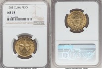 Republic 10-piece Lot of Certified Pesos NGC, 1) Peso 1983 - MS65, KM105. 2) Peso 1984 - MS65, KM105. 3) Peso 1986 - MS64, KM105. 4) "Caridad Del Cobr...
