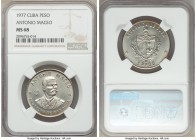 Republic 14-Piece Lot of Certified Pesos 1977-1994 NGC, includes varied Peso types with dates ranging from 1977 to 1994 and grades ranging from MS65 t...
