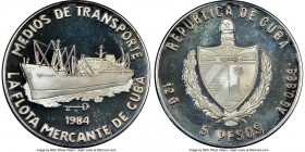 Republic 3-Piece Lot of Certified Proof 5 Pesos Ultra Cameo NGC, 1) "Merchant Navy - Transportation" 5 Pesos 1984 - PR68 2) "F.A.O. - 40th Anniversary...