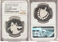 Republic Proof "Discovery of America - Ship & Cuba" 10 Pesos 1990 PR69 Ultra Cameo NGC, KM252.1. From the El Don Diego Luna Collection

HID09801242017...