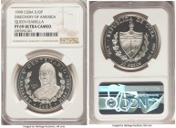 Republic 4-Piece Lot of Certified Proof 10 Pesos Ultra Cameo NGC, 1) "Discovery of America - Queen Isabella" 10 Pesos 1991 - PR69 2) "Diego Velazquez ...