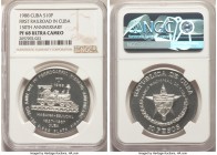 Republic 4-Piece Lot of Certified Proof 10 Pesos Ultra Cameo NGC, 1) "150th Anniversary - First Railroad in Cuba" 10 Pesos 1988 - PR68 2) "Ernesto Che...