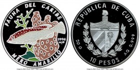 Republic 4-Piece Lot of Certified Proof Colorized "Caribbean Fauna" 10 Pesos Ultra Cameo NGC, 1) "Yellow Sea Bass" 10 Pesos 1994 - PR69 2) "Flamingos"...