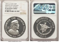 Republic Proof "Ernesto Che Guevara" 20 Pesos (2 oz) 1989 PR68 Ultra Cameo NGC, KM170. Mintage: 500. "60th Anniversary of Birth" issue. From the El Do...