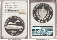Republic Proof "Zeppelin" 20 Pesos (2 oz) 1995 PR69 Ultra Cameo NGC, KM533. Mintage: 1,000. "Transportation" series. From the El Don Diego Luna Collec...