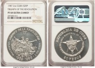 Republic Pair of Certified Proof "Triumph of the Revolution" 20 Pesos NGC, 1) 20 Pesos (2 oz) 1987 - PR64 Ultra Cameo, KM169. 2) 20 Pesos (2 oz) 1988 ...