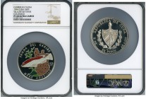Republic Proof Colorized "Yellow Sea Bass" 50 Pesos (5 oz) 1994 PR68 Ultra Cameo NGC, KM507. Mintage: 2,500. "Caribbean Fauna" series. From the El Don...