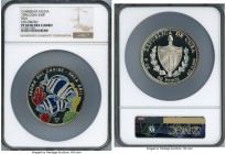 Republic Proof Colorized "Fish" 50 Pesos (5 oz) 1996 PR69 Ultra Cameo NGC, KM564. Mintage: 950. "Caribbean Fauna" series. From the El Don Diego Luna C...