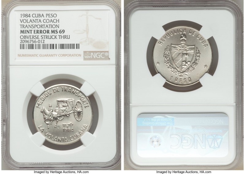 Republic 5-Piece Lot of Certified Mint Error Peso Issues NGC, 1) Mint Error - Ob...