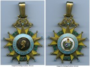 Republic Order of Carlos J. Finlay Third Class Knight Neck Badge ND (Instituted 1928) AU, Barac-67, R&S-Cu62a. 50mm. 38.83gm. Brass with blue, green, ...