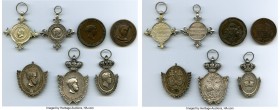 7-Piece Lot of Assorted Spanish Monarch Medals, includes medals of varying dates depicting Isabella II, Amadeo I, Alfonso XII, with conditions varying...
