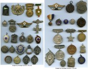 58-Piece Lot of Miscellaneous Small-Sized Medals, includes a wide assortment of types including yacht club, jockey club, shooting association, tennis,...
