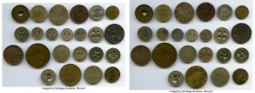 Republic 23-Piece Lot of Assorted Tokens, includes a variety of types, including store, transit, and electric company issues averaging in VF condition...