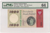 PRL, 1000 złotych 1965 Kopernik Ser, F - PMG 64