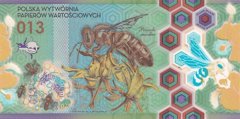 PWPW, Pszczoła miodna
 Testowy banknot polimerowy PWPW. 


Grade: UNC