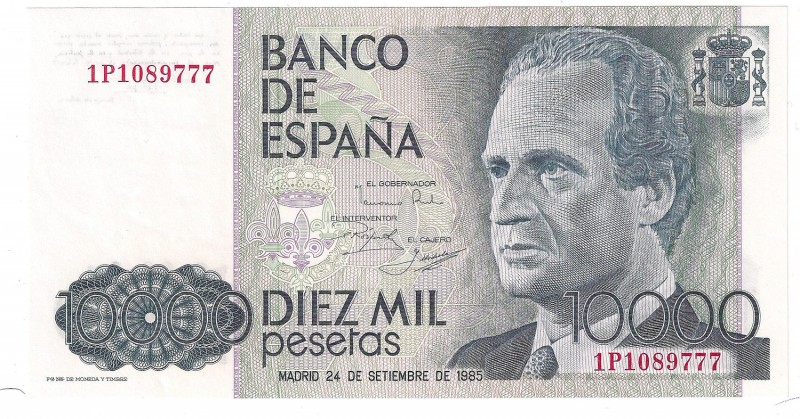 Spain, 10000 pesetas 1985
Hiszpania, 10000 peset 1985
 Bankowy stan zachowania...