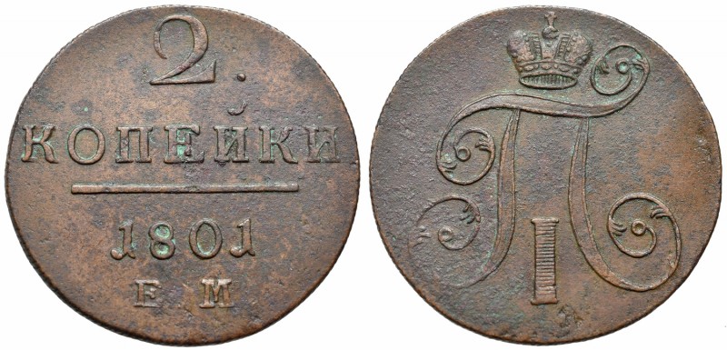 Russia, Paul I, 2 kopecks 1801 EM
Rosja, Paweł I, 2 kopiejki 1801 EM
 Przyjemn...