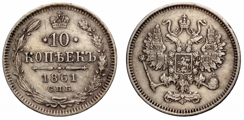 Russia, Alexander II, 10 kopecks 1861
Rosja, Aleksander II, 10 kopiejek 1861
 ...