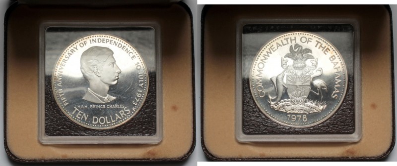 Bahamas, 10 dollars 1978, silver
Bahamy, 10 dolarów 1978, srebro
 Moneta w ory...