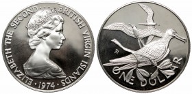 British Virgin Islands, 1 dollar 1974, silver