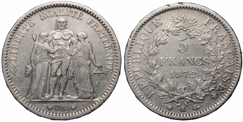 France, 5 francs 1872
Francja, 5 franków 1872 - rzadkie
 Najrzadszy rocznik wy...