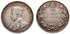 Canada, 25 cents 1911