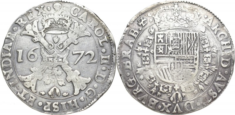 Spanish Netherlands, Carol II, Brabant, Patagon 1672
Niderlandy hiszpańskie, Ka...