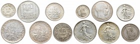 France and Switzerland, lot of 6 coins