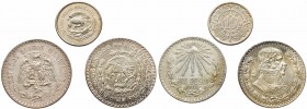 Mexico, lot o 3 coins 10 centavos-1 peso