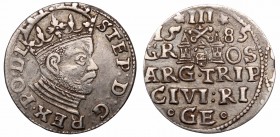 Stefan Batory, Trojak 1585, Ryga - nieopisany PO:D:L