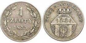 Wolne Miasto Kraków, 1 złoty 1835 R2
