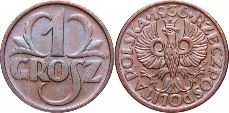 II Rzeczpospolita, 1 grosz 1936
 Menniczy egzemplarz.


Grade: UNC