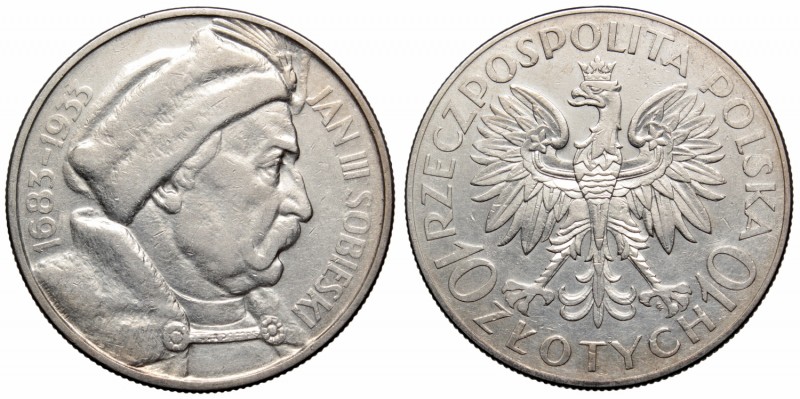 II Rzeczpospolita, 10 złotych 1933 Sobieski
 Bardzo ładny egzemplarz. Patyna, n...