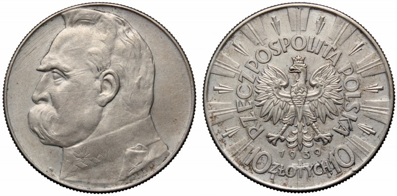 II Rzeczpospolita, 10 złotych 1939 Piłsudski
 Bardzo ładny egzemplarz detalem. ...