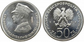 PRL, Próba Nikiel 50 złotych 1981 Gen. Sikorski