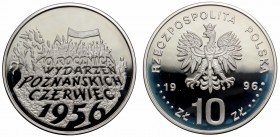 III RP, 10 złotych 1996 40 rocznica wydarzeń poznańskich czerwiec 1956