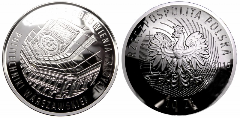 III RP, 10 złotych 2015 100-lecie Politechniki Warszawskiej
 Nakład do 30.000 s...