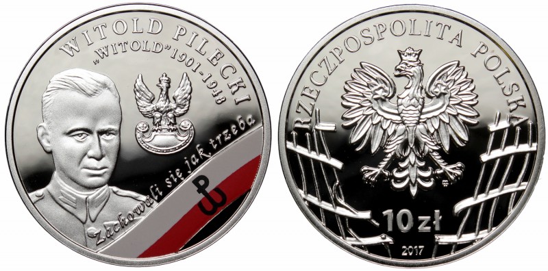 III RP, 10 złotych 2017 Wyklęci przez komunistów żołnierze niezłomni Witold Pile...